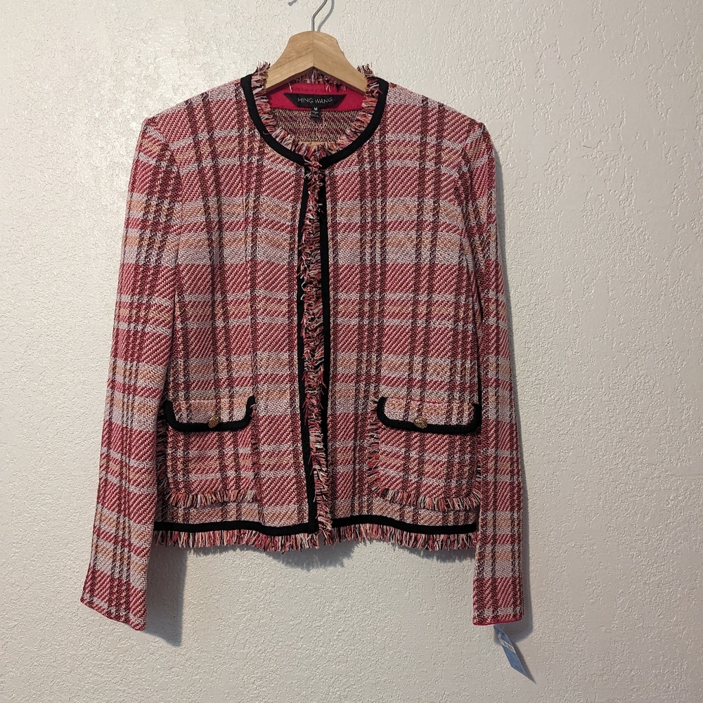Ming Wang tweed cardigan blazer